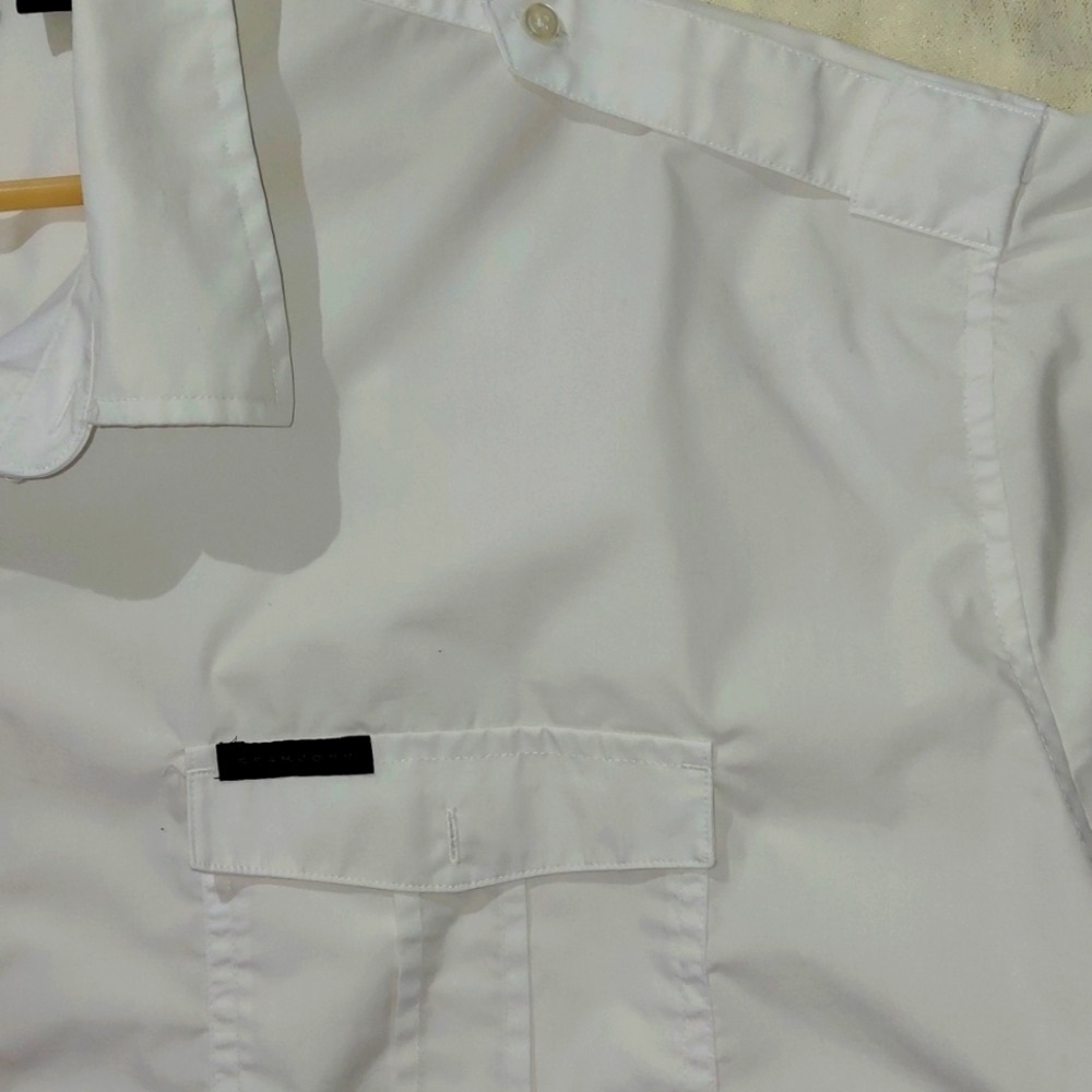 Big & Tall Mens Sean John White Casual Button Down Shirt 5XB